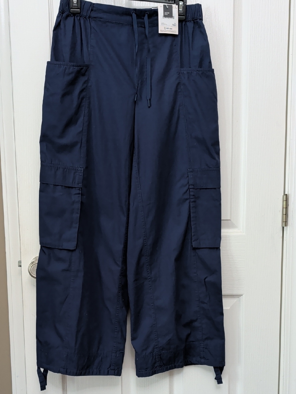 DSG Women's Woven Cargo Pants Navy Blue Size Small NWT Athletic Utility Jogger